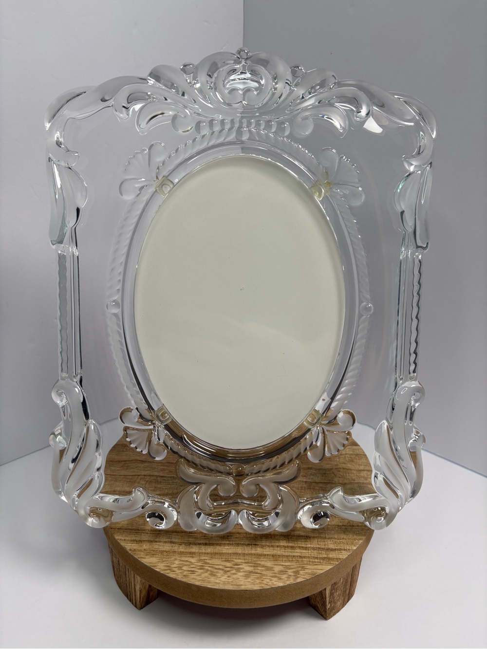 Vintage Mikasa Princess Clear Crystal Picture Frame Holds 5x7 Photo